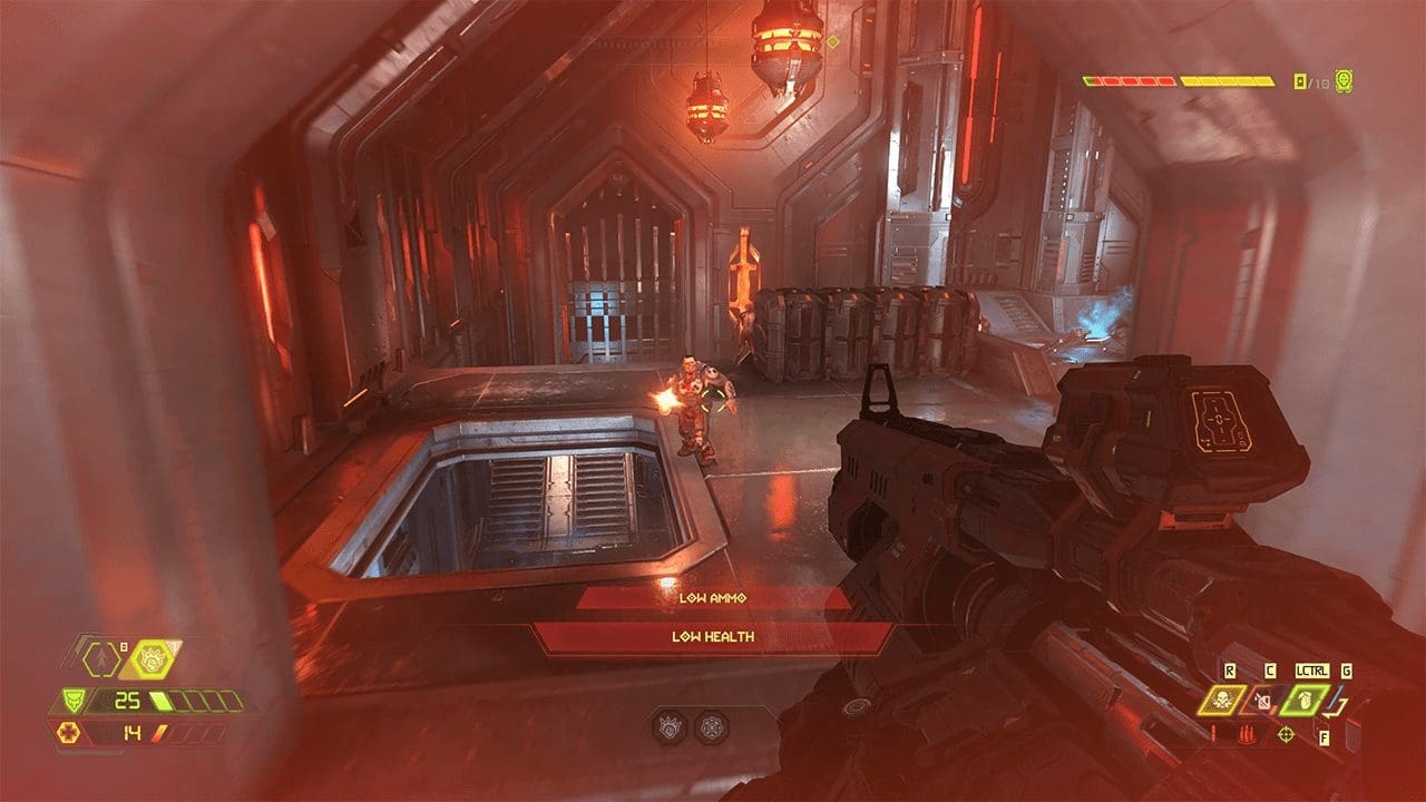 Low ammo HUD — screenshot by author