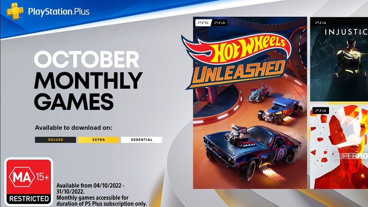 PlayStation Plus Essential Games – October 2022: Hot Wheels Unleashed, Injustice 2 & Superhot