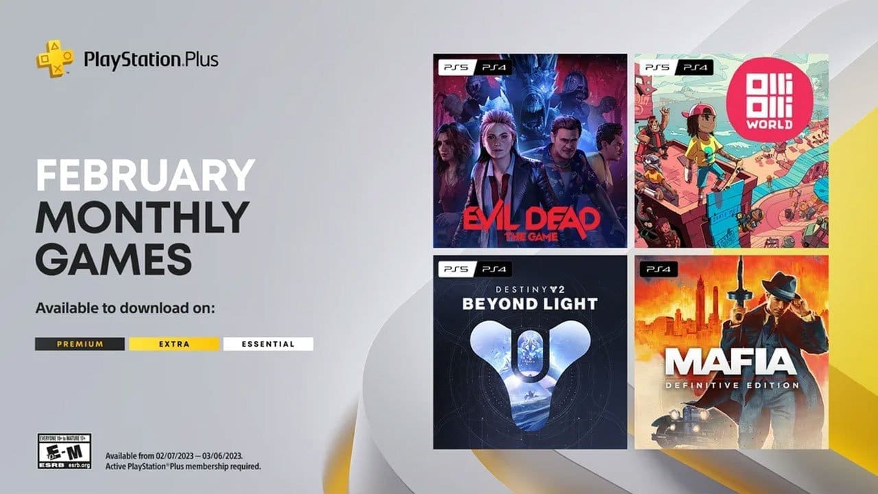 PlayStation Plus Monthly Games – February 2023: Evil Dead: The Game, OlliOlli World, Destiny 2, Mafia: Definitive Edition
