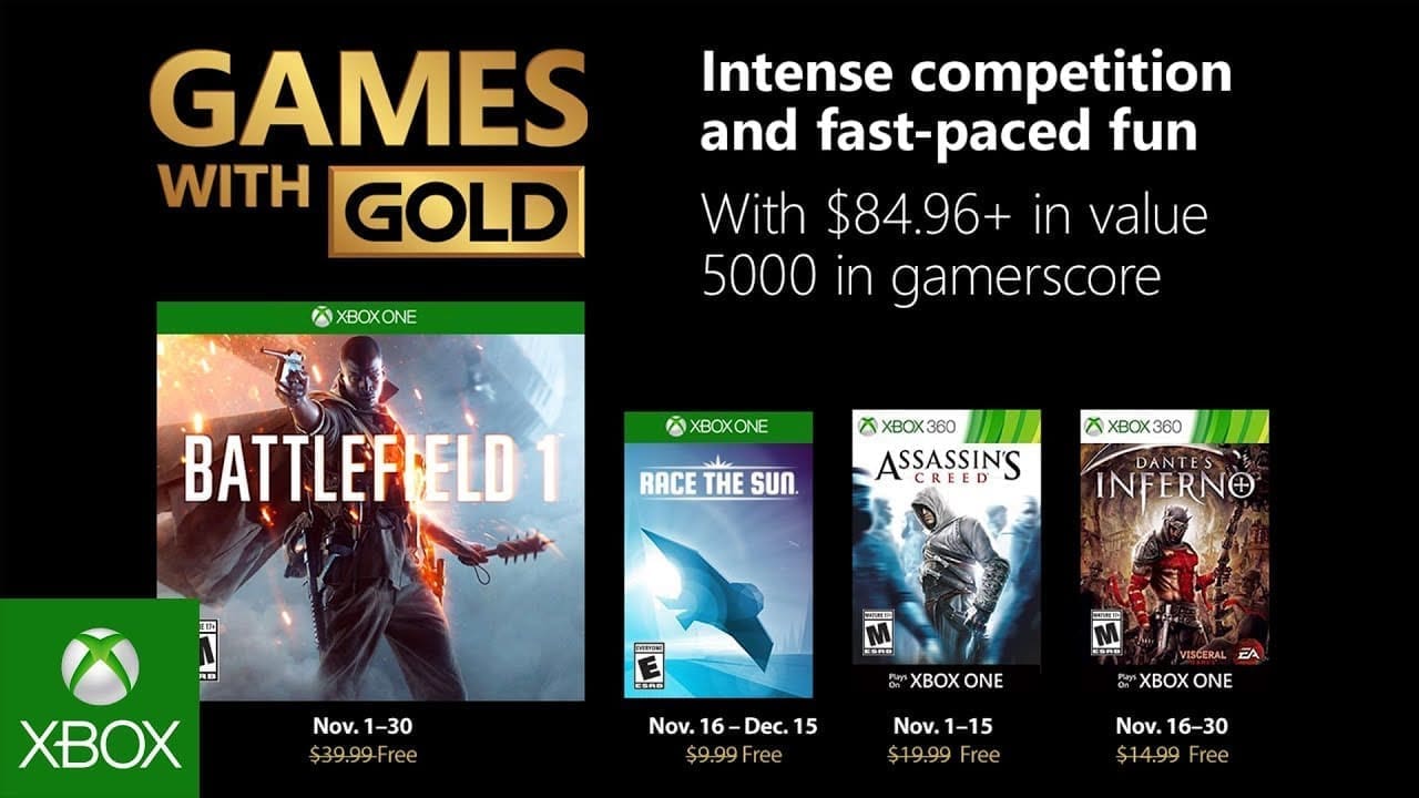 Prepare For War With Novembers Xbox Games With Gold