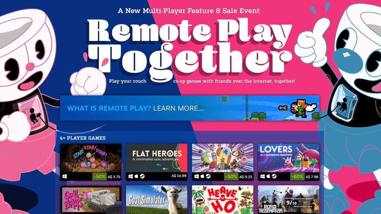 Play Couch Co-Op Games Online Now Over Steam With ‘Remote Play Together’