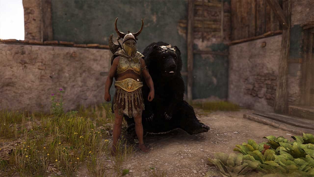 Facing a bear while a bounty hunter approaches