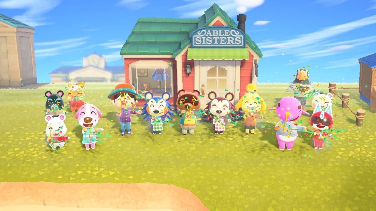 Crowd gathered outside Able Sisters tailor shop