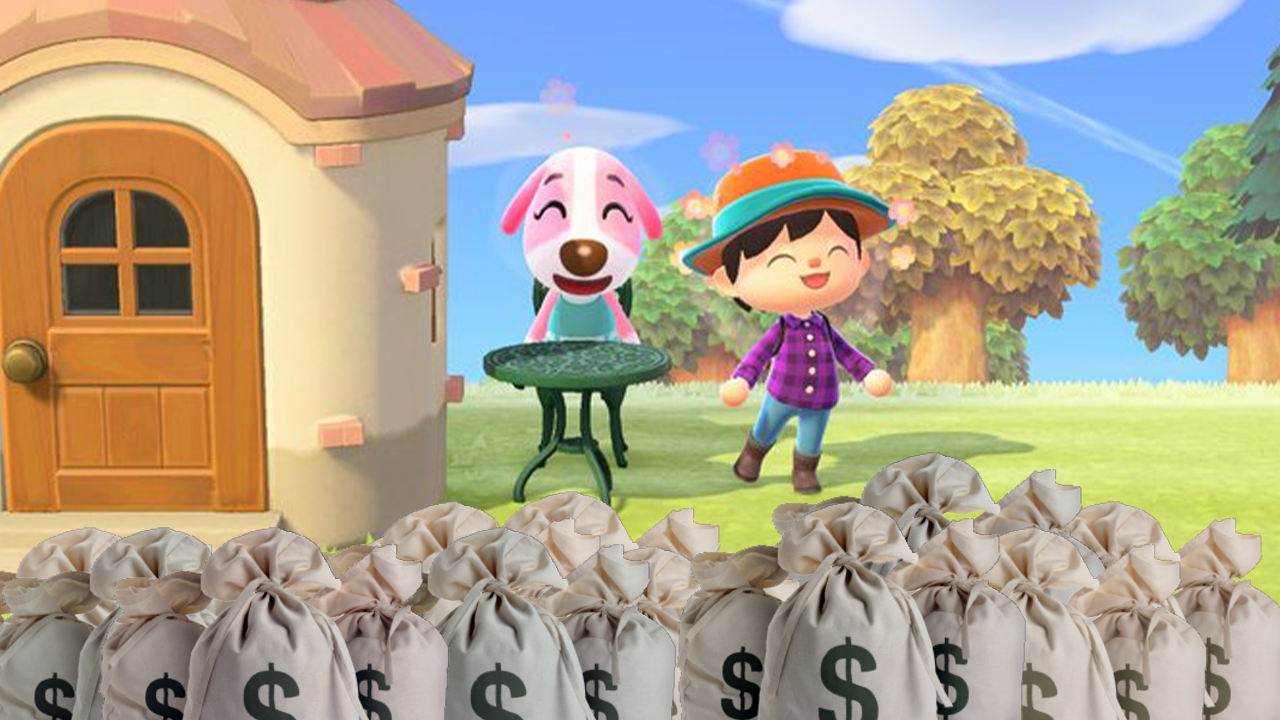 Bags of bells stacked for turnip trading