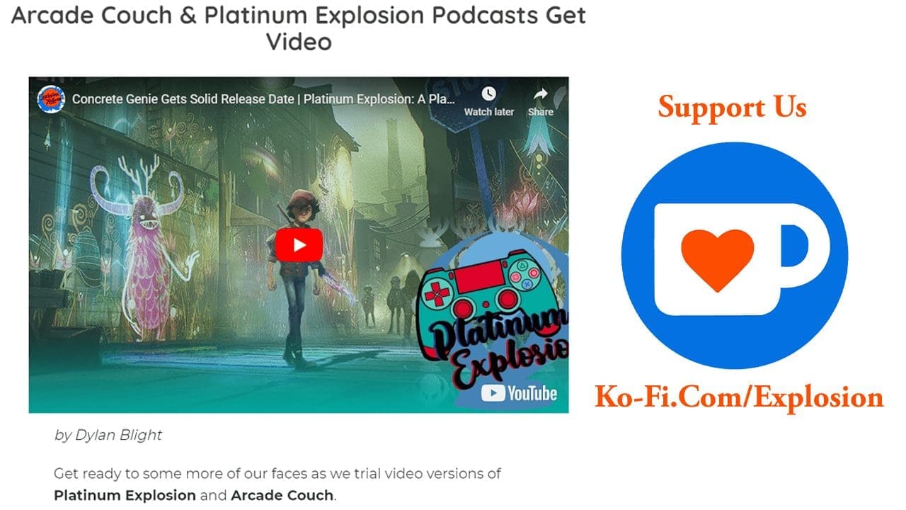 Arcade Couch & Platinum Explosion — video trial announcement
