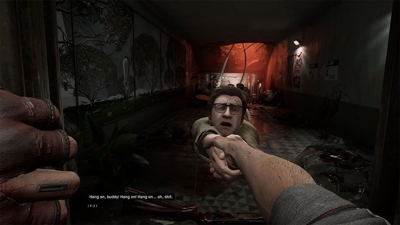 Atomic Heart screenshot — outdoor combat encounter