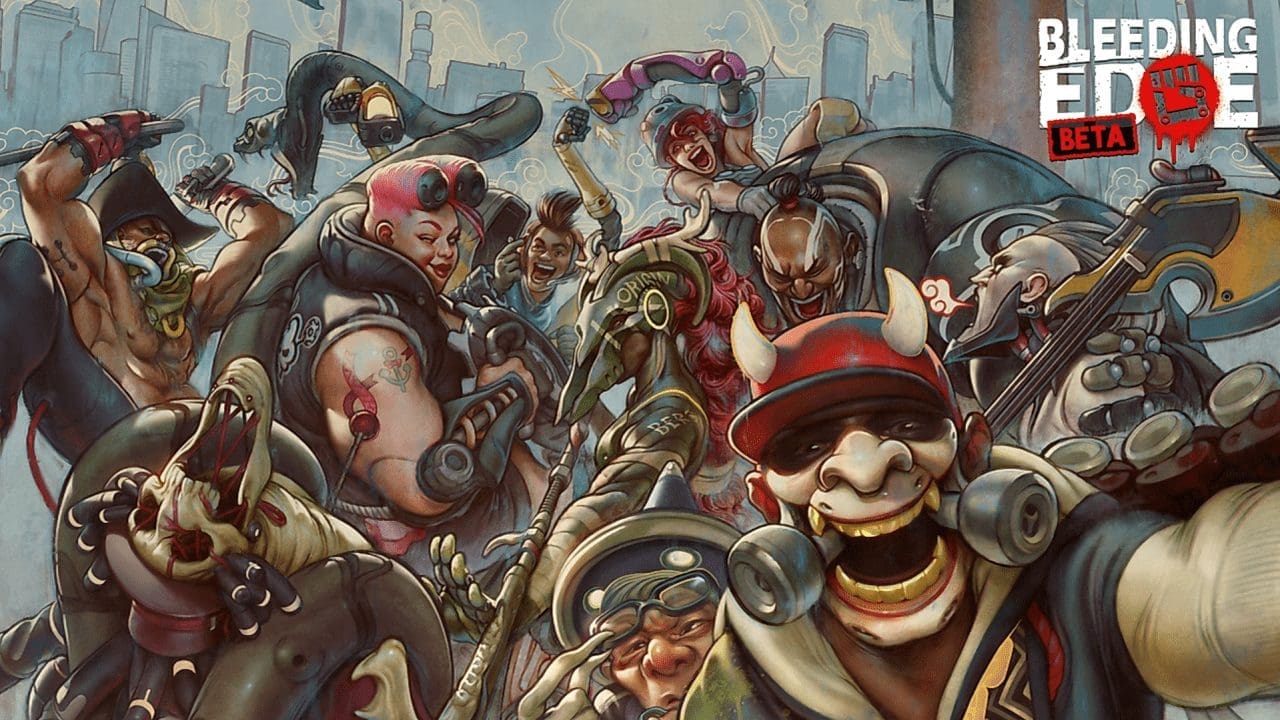 Bleeding Edge beta key art with the hero roster