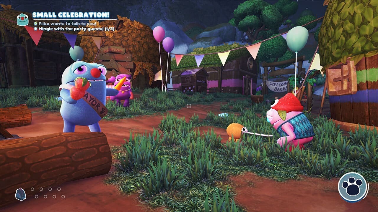 Snaxburg slowly becoming a more inviting place as you get Grumbles to return - image captured by the author.