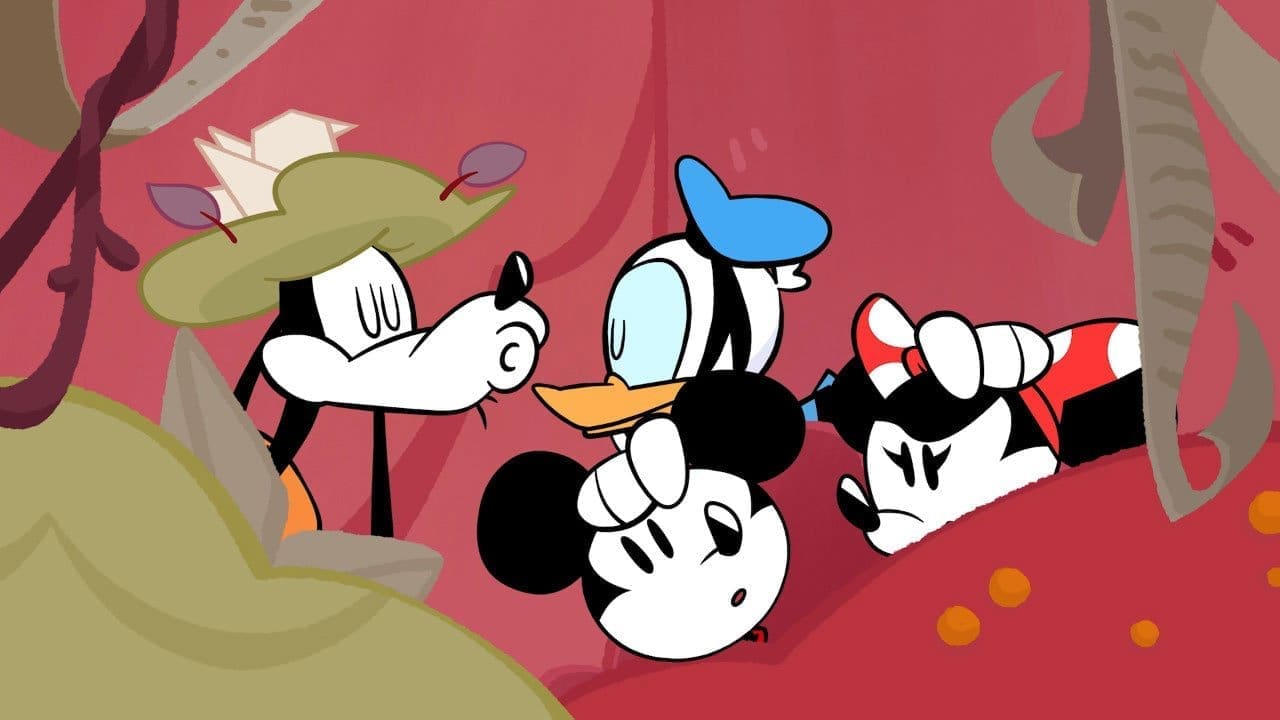 Disney Illusion Island header art with Mickey, Minnie, Donald and Goofy