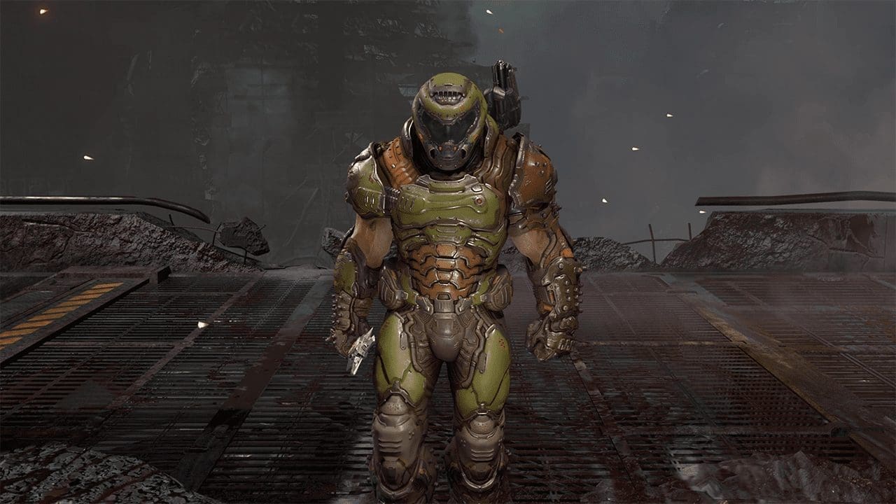 Doom Slayer in combat — screenshot by author
