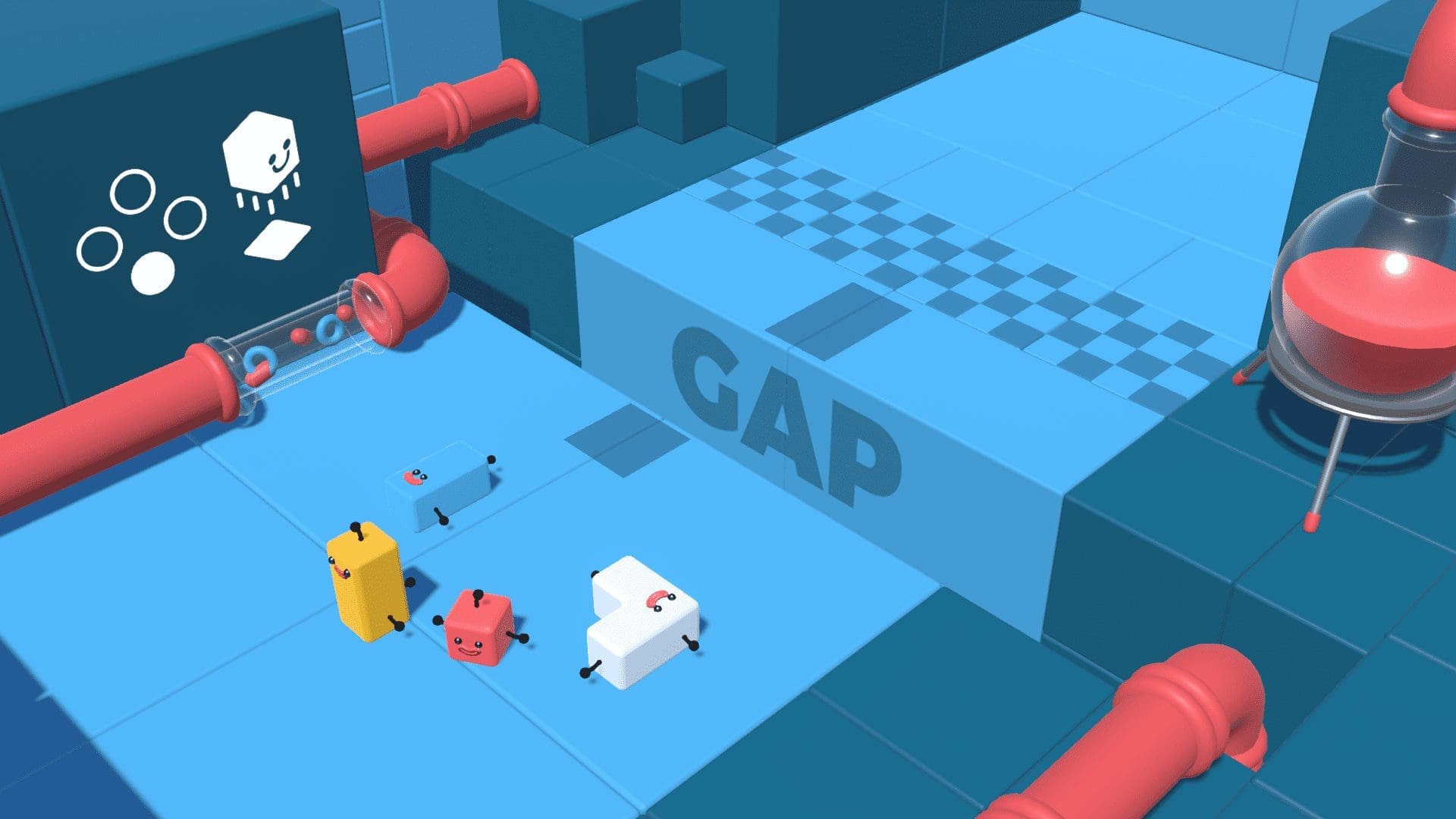 Grabimals — bridging a gap with connected blocks