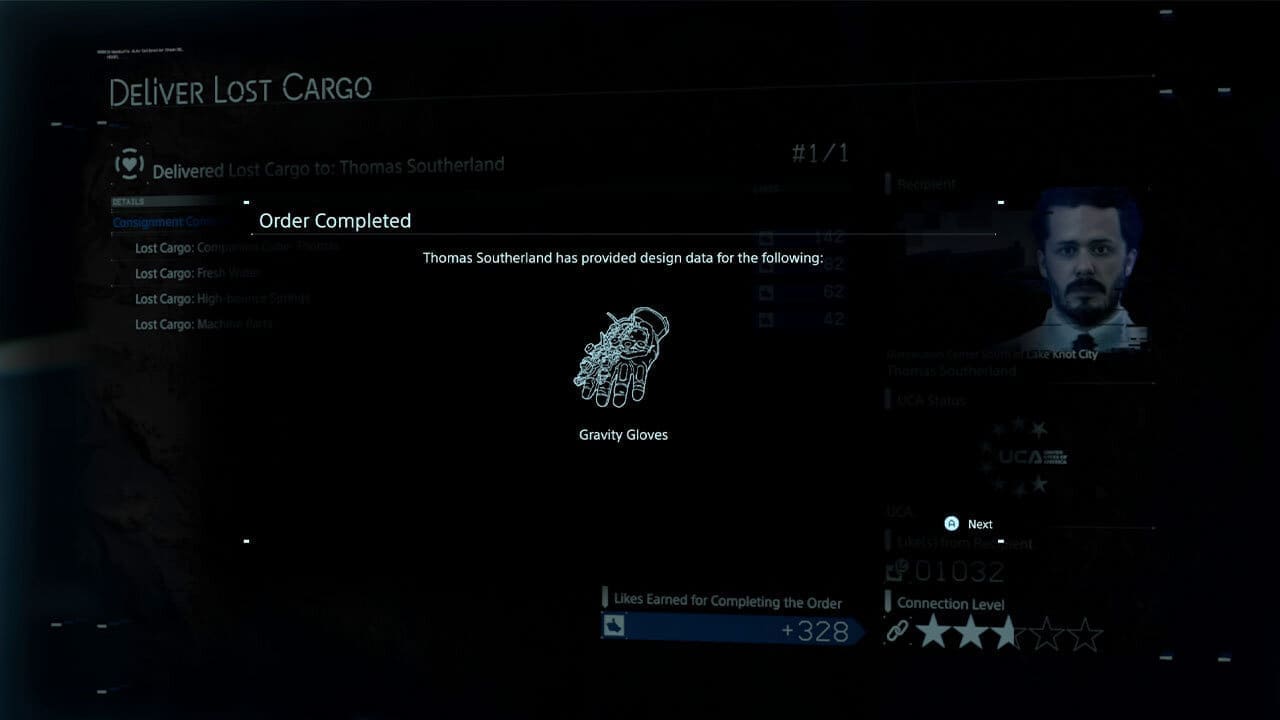 Gravity Gloves reward