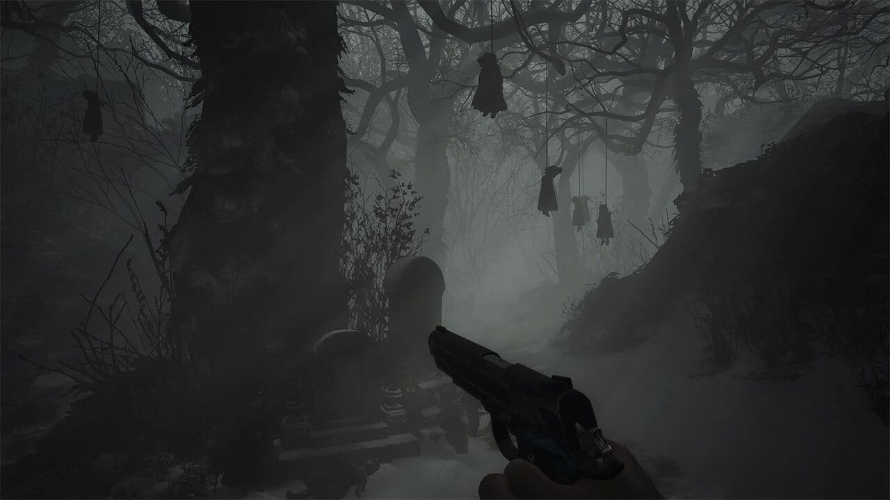 Creepy dolls in a haunted woods