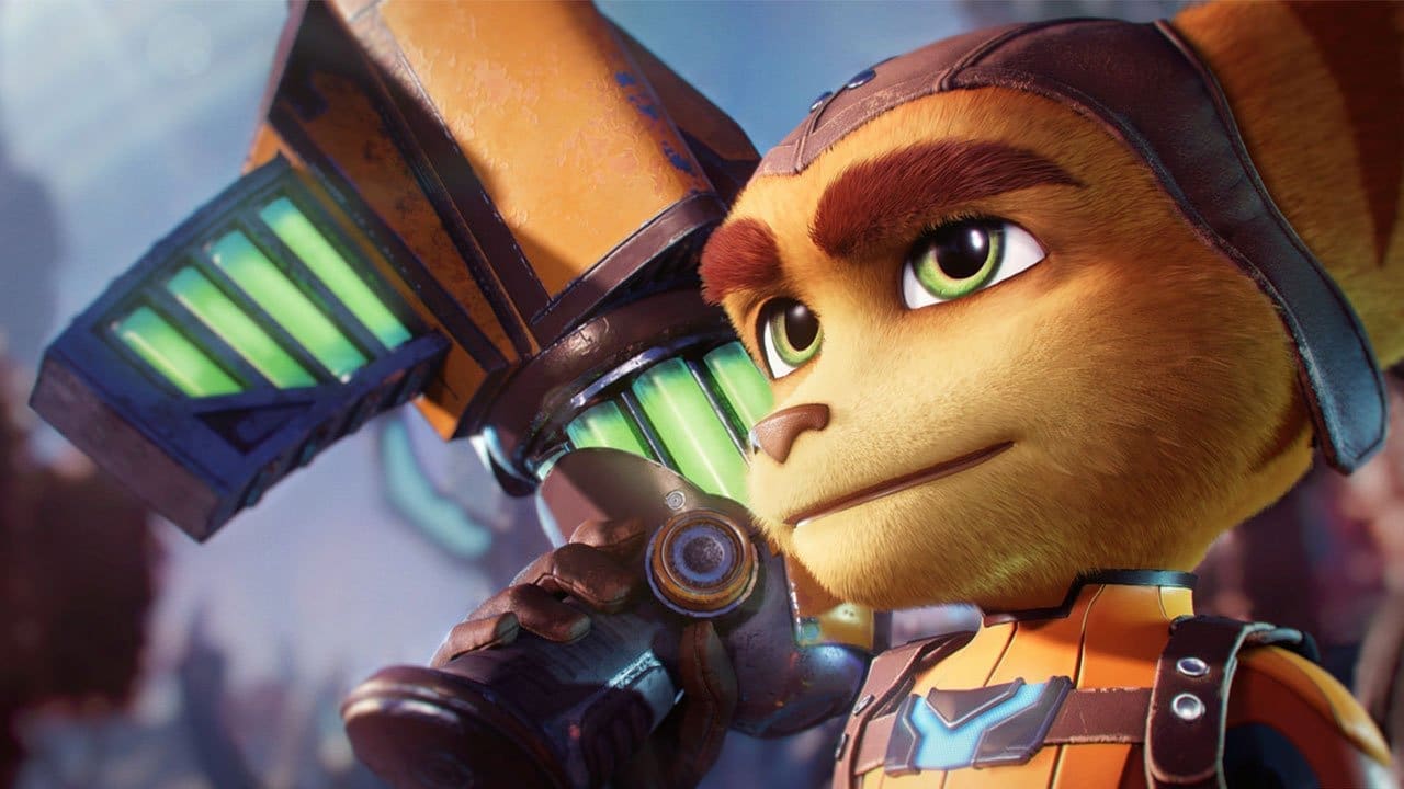 Ratchet & Clank Rift Apart leaping through a rift mid-combat