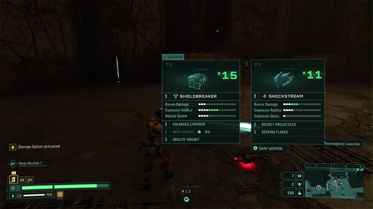 Returnal weapons screen — PS5 screenshot by author