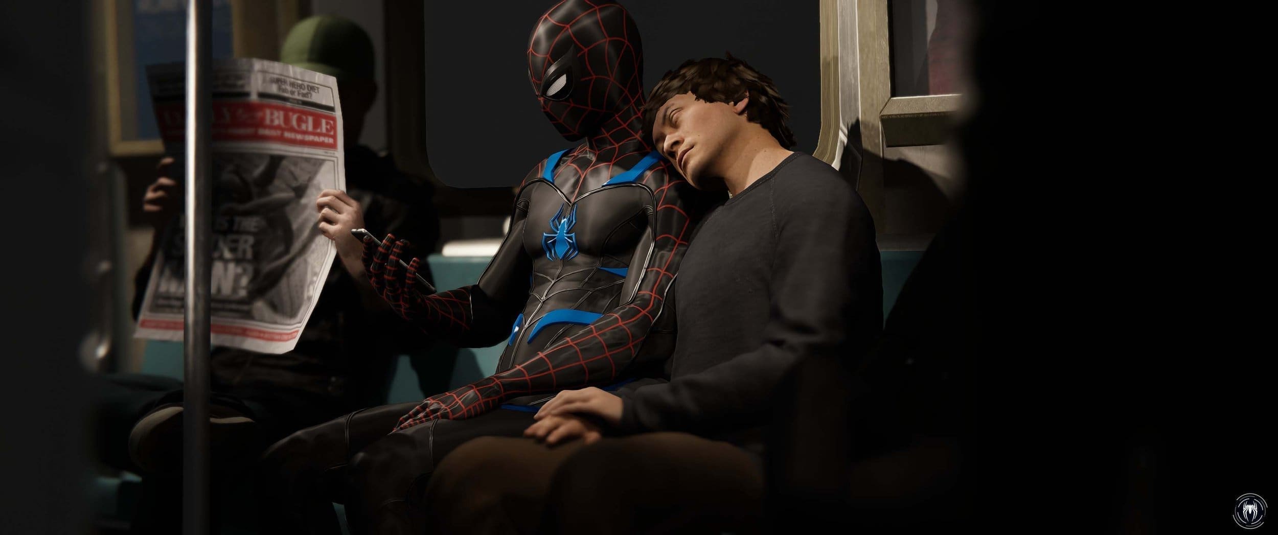 Spiderman on the train.jpg