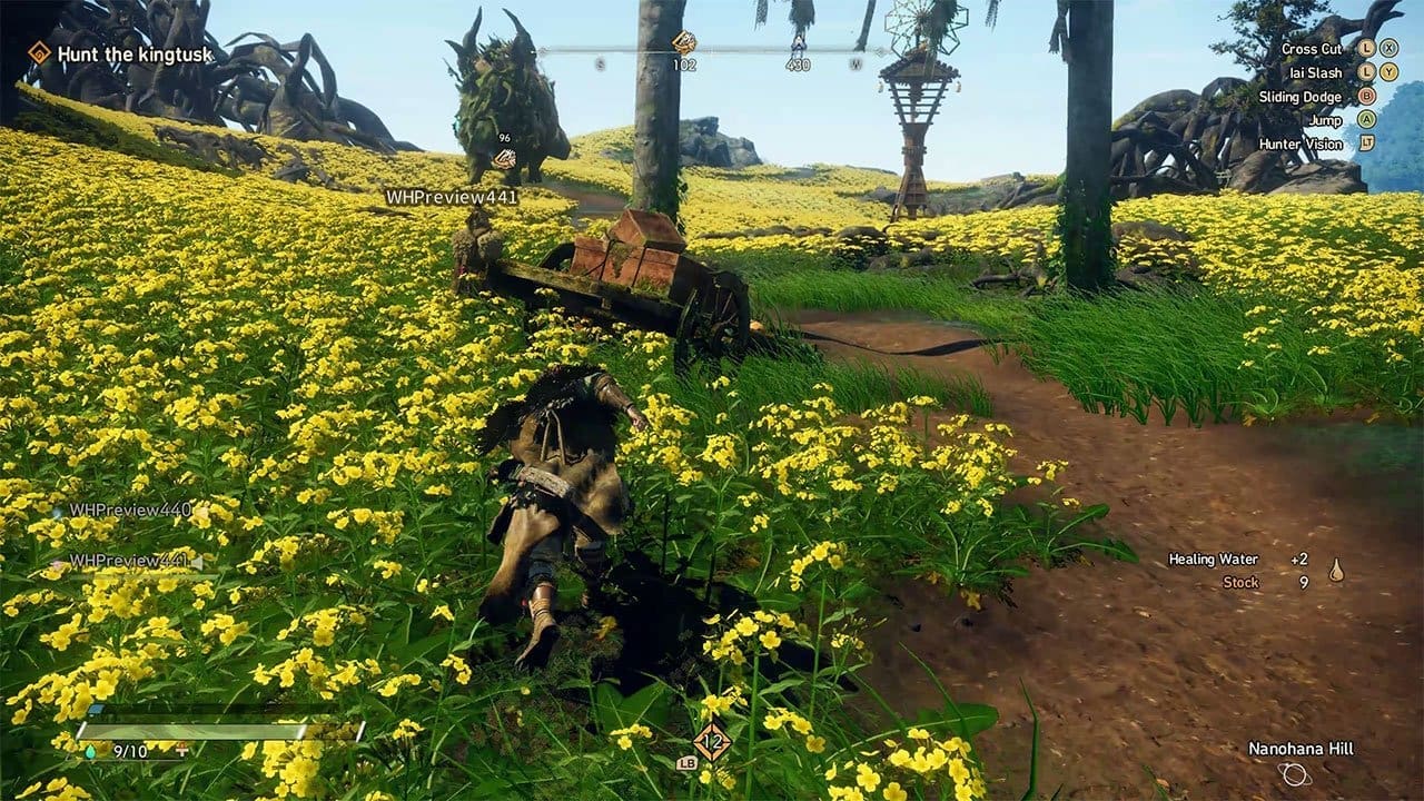 Mid-hunt Karakuri placement for aerial attacks