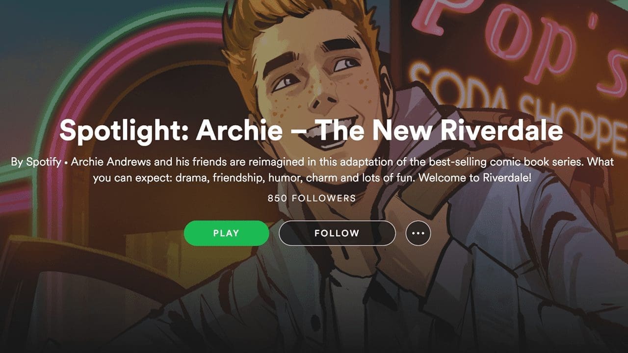 Spotify Adds ‘Spotlight Archie — The New Riverdale’ Visual Comic