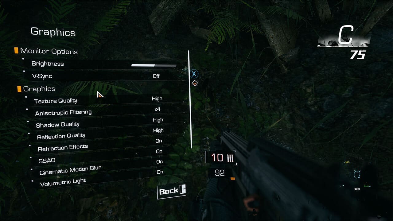 Bright Memory Xbox Series X settings menu