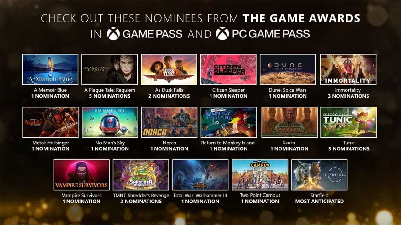 Play 16 of The Game Award nominees on Xbox Game Pass now