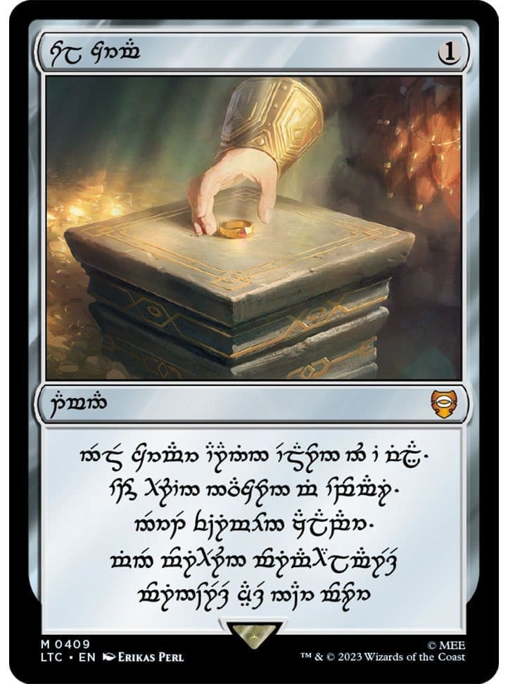 Dwarven script Sol Ring — double rainbow foil