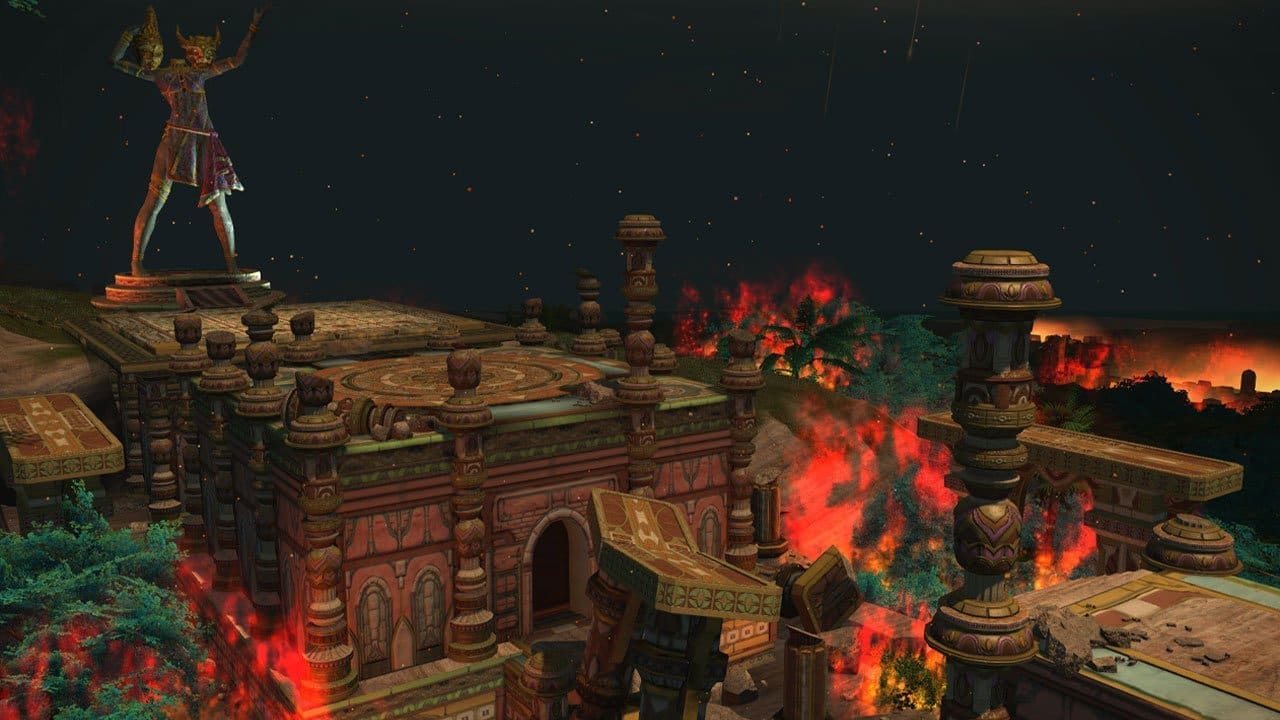 A full party under the stars on the moon in Endwalker