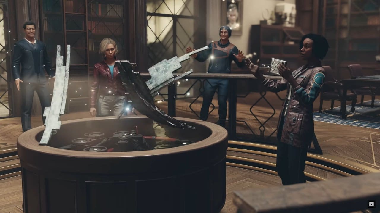 Constellation members react to a mysterious artifact in Starfield