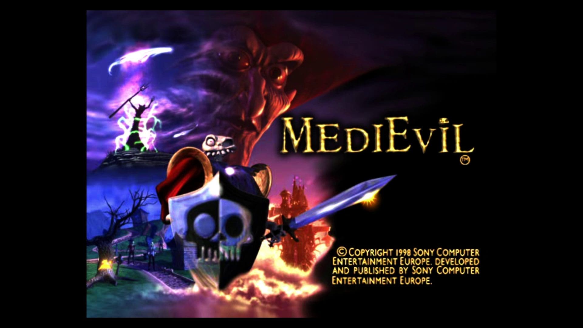 Original MediEvil (PS1) running inside the 2019 remake
