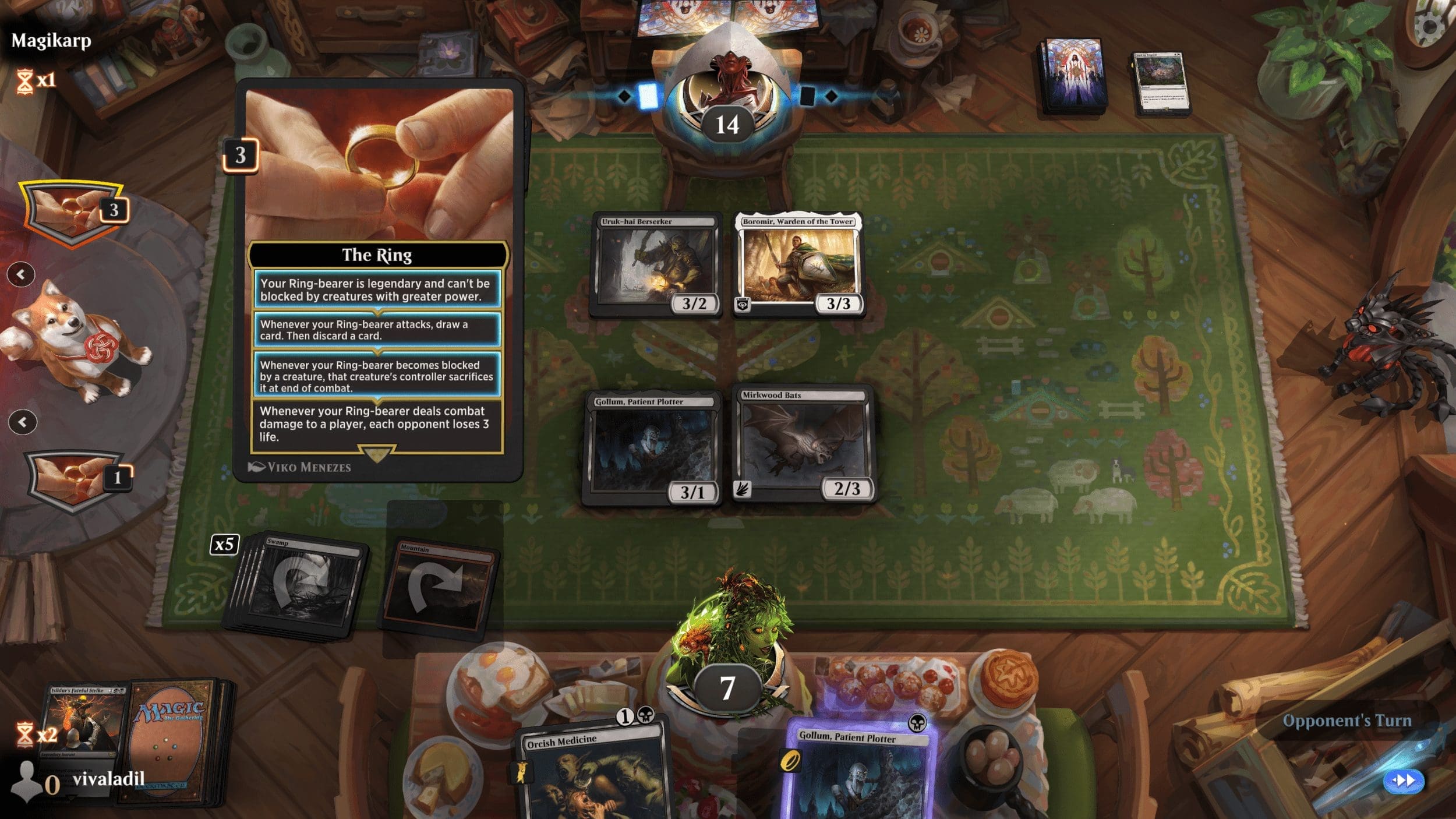 The Ring gameplay UI in MTG Arena