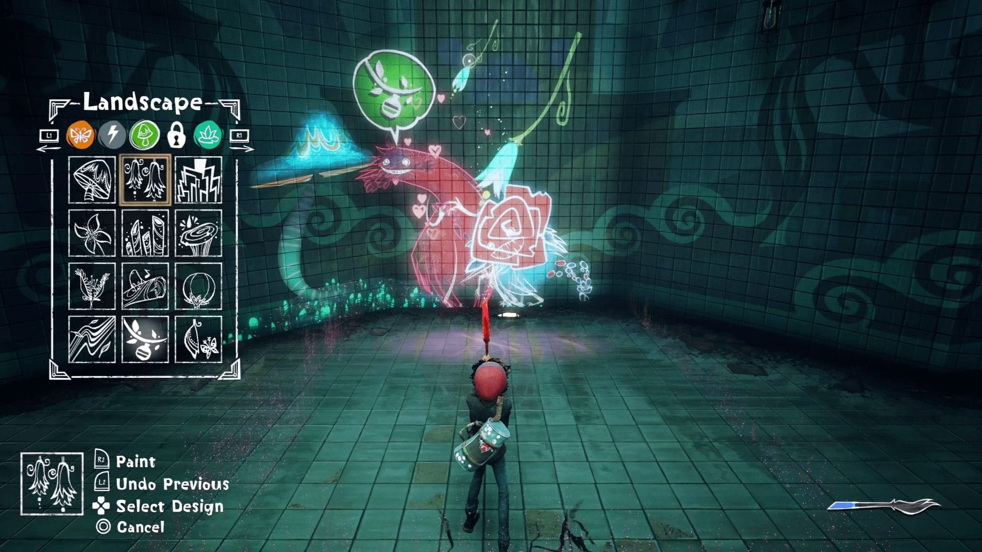 Concrete Genie — a street brightened by painted flora and stars