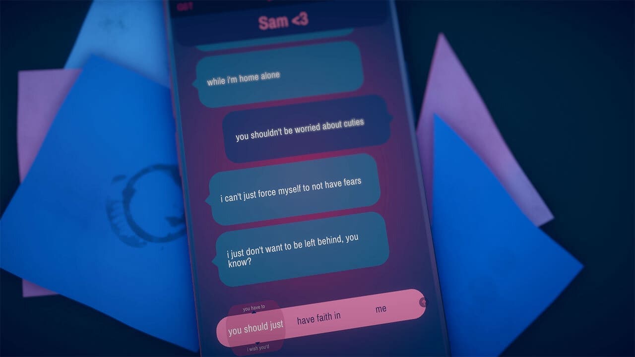 Dialogue with Sam on the in-game phone