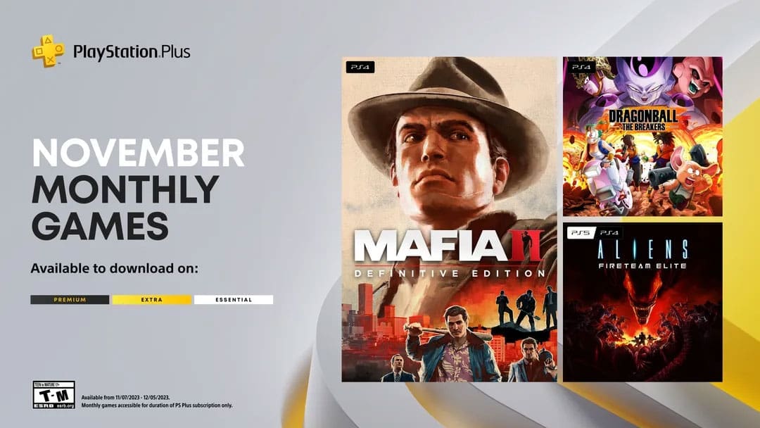 PlayStation Plus Monthly Games – November 2023: Mafia II, Dragon Ball, Aliens Fireteam Elite