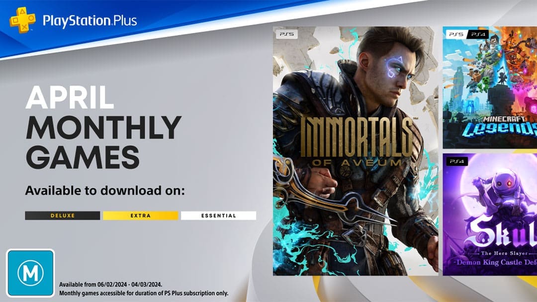 PlayStation Plus Monthly Games – April 2024: Immortals of Aveum, Minecraft Legends, Skul: The Hero Slayer